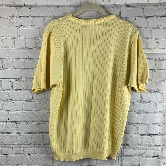 VINTAGE CRYSTAL-KOBE 1980s Sweater Yellow Cable Knit Style - Picture 5 of 5